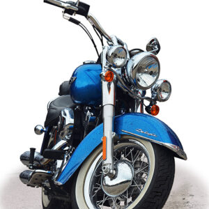 Blue Harley-Davidson Softail Deluxe freigestellt (7150)