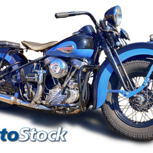 Blue Harley-Davidson Panhead (8677)